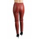 Pantaloni Dama Din Piele Ecologica Caramiziu Luna